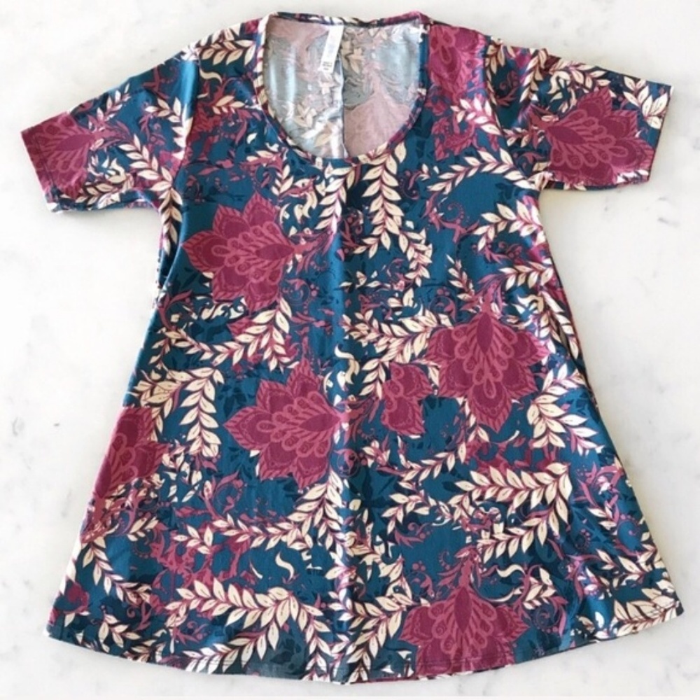 LuLaRoe Perfect Tee Floral Purple Women’s Size XXS